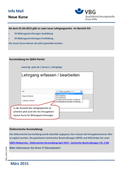 Info Mail Neue Kurse M&auml;rz 2015