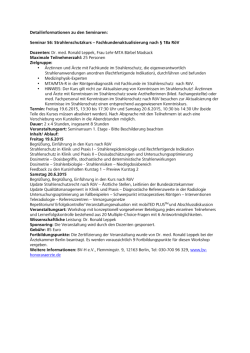 Detailinformationen zu den Seminaren: Seminar S6