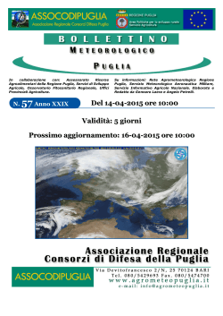 Bollettino n. 57 - Servizio Agrometeorologico Regione Puglia