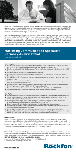 Marketing Communication Specialist (w/m)
