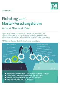 Einladung Master-Forschungsforum 2015