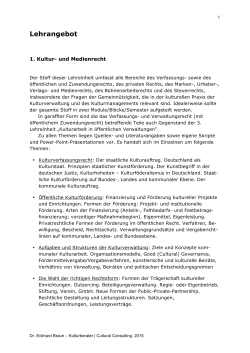 Lehrangebot (PDF) - Kulturberatung | Cultural Consulting
