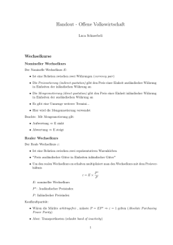 Handout - Offene Volkswirtschaft