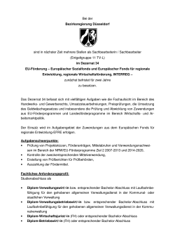 Ausschreibungstext SB EFRE - Bezirksregierung Düsseldorf