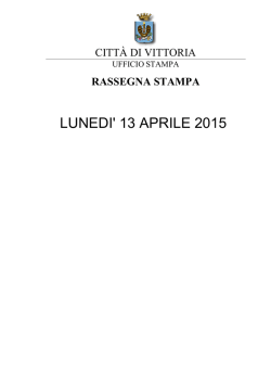 LUNEDI` 13 APRILE 2015