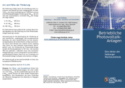 Betriebliche Photovoltaik- Anlagen