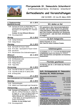 Gottesdienste und Veranstaltungen - Kirche Dortmund