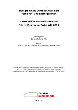 Alternativer Geschäftsbericht der Deutschen Bahn AG