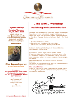 „The Work „ Workshop