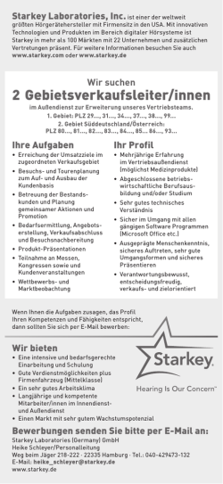 2 Gebietsverkaufsleiter/innen
