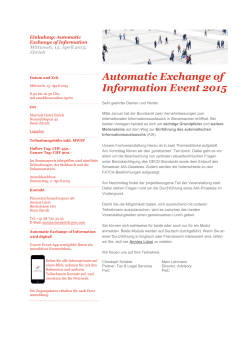 Automatic Exchange of Information Event 2015