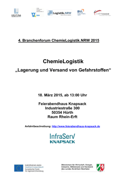 4. BranchenForum ChemieLogistik.NRW am 18. März 2015