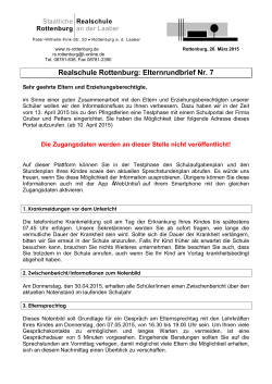 Realschule Rottenburg: Elternrundbrief Nr. 7