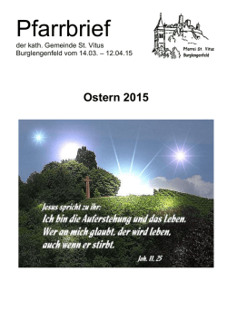 Pfarrbrief - Pfarrgemeinde St. Vitus Burglengenfeld