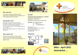 Gemeindebrief für März und April 2015