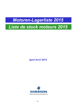 Motoren-Lagerliste 2015 Liste de stock moteurs 2015