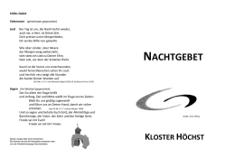 NACHTGEBET - Kloster H&ouml;chst