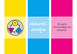 Heft f&uuml;r die Naturellanalyse - Psychographie