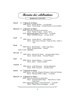 Horaire des c&eacute;l&eacute;brations - Le Semainier paroissial
