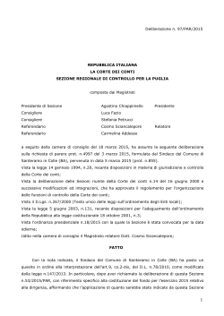 pdf La delibera della Corte dei conti Puglia n. 97/2015