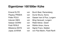 Eigentümer 100`000er Kühe - Vieh aus der Zentralschweiz