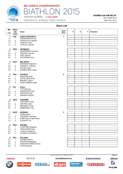 Start List - Biathlon