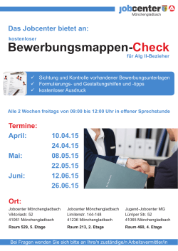 Bewerbungsmappen-Check 2015