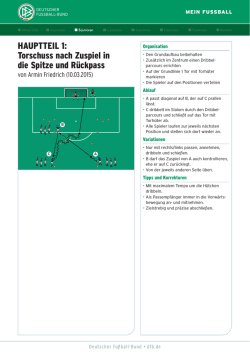 HAUPTTEIL 1: Torschuss nach Zuspiel in die Spitze und