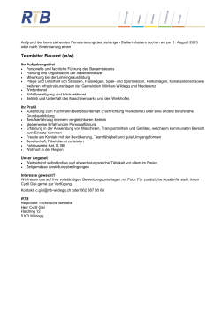 Teamleiter Bauamt (m/w) - Regionale Technische Betriebe