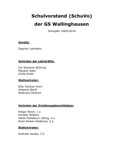 Schulvorstand (SchuVo) der GS Wallinghausen