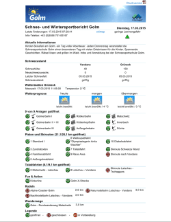 Schnee- und Wintersportbericht Golm