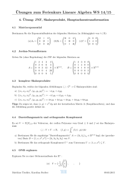 ¨Ubungen zum Ferienkurs Lineare Algebra WS 14/15