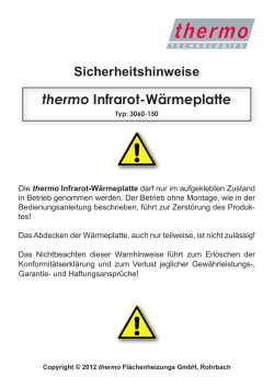 thermo Infrarot-Wärmeplatte