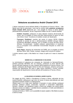 Selezione accademica André Chastel 2015