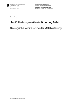 Portfolio-Analyse Absatzförderung 2014 - Tier-im