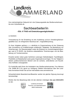 Sachbearbeiter/in - Landkreis Ammerland