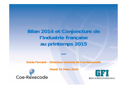 Conjoncture de l`industrie française au Printemps 2015
