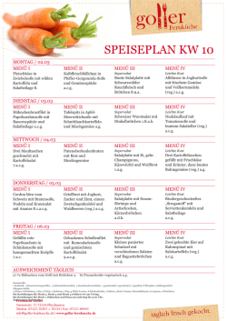 Speiseplan KW 10 - Goller Fernk&uuml;che