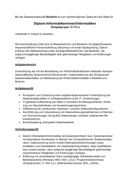 Detailiierte Stellenbeschreibung und Anforderungsprofil - NRW