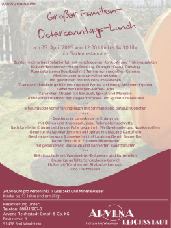 Gro&szlig;er Familien- Ostersonntags-Lunch
