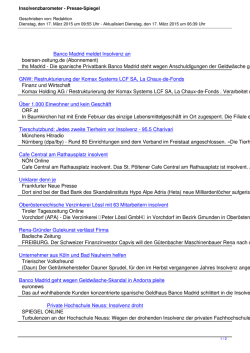 Insolvenzbarometer - Presse