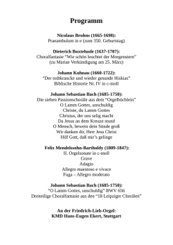 Programm - Lukaskantorei Stuttgart