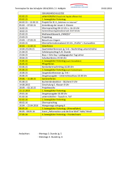 Terminplan 2014/15 - Evangelische Sekundarschule Espelkamp