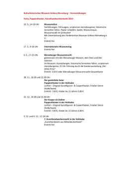 Feste, Puppentheater & Kunsthandwerkermarkt