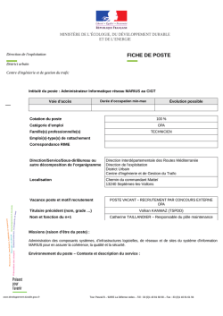 FICHE DE POSTE - DIR M&eacute;diterran&eacute;e