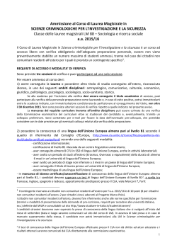 Bando di ammissione 2015-16 - Università degli Studi di Bologna
