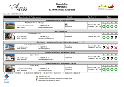 Disponibilit&eacute;s MEUBLES du 02/04/2015 au 30/04/2015