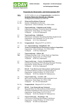Gruppenprogramm 2015 - DAV Sektion Schwaben