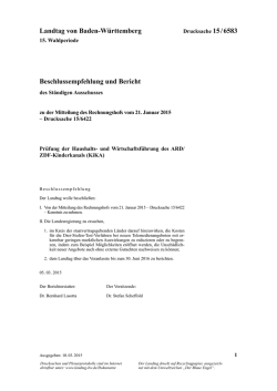 Drucksache - Landtag Baden W&uuml;rttemberg