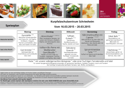 Speiseplan der Mensa